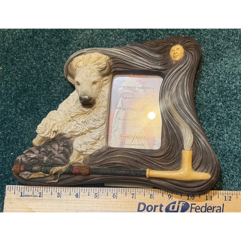 Big Sky Carvers Moose & United Design White Buffalo Rustic Picture Frames Set 2